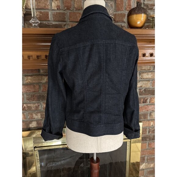 Talbots Dark Blue Denim Jacket Size 10 Petite - Picture 3 of 7